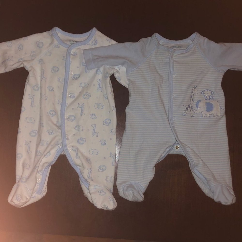 Set of Little Me newborn baby onesies